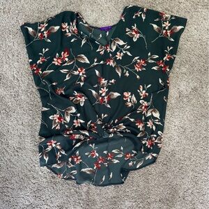 West Kei Floral Blouse in Green and Red